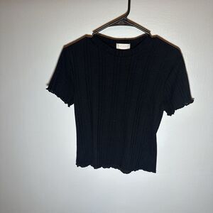 Altar’d State Women’s Top Small Black Short Sleeve